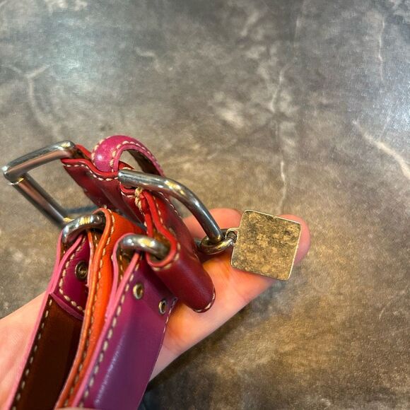 Coach Leatherware 4002 XL Colorblock 22”-26” Pink Orange Dog Collar - Picture 10 of 11